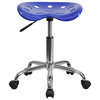 Flash Furniture Vibrant Nautical Blue Tractor Seat And Chrome Stool