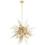 Livex Lighting - Livex Lighting Satin Brass 6-Light Pendant Chandelier - Cast a luxurious glow over your room with this satin brass six light pendant chandelier. It has beautiful geometric glass discs that will add dimension to any room. This Art Deco-inspired design features a satin brass finish for an up-scaled taste of class.
