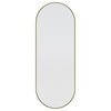 22" W X 60" H Pill Shape Stainless Steel Framed Mirror, Satin Brass