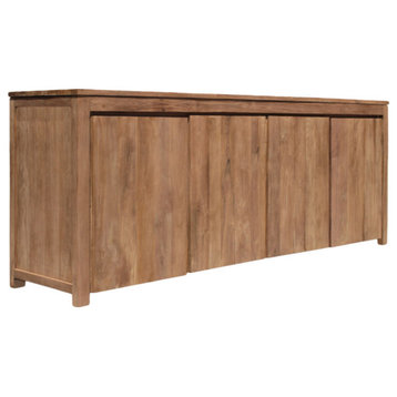 Recycled Teak Wood Valencia Large Bathroom Linen Cabinet With 4 Doors