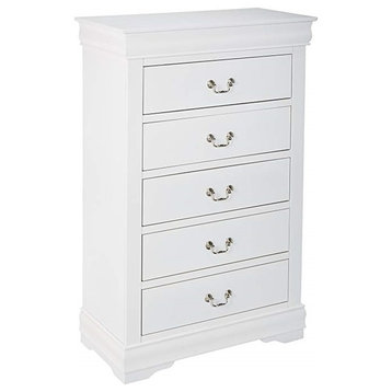 Acme Louis Philippe 5-Drawer Chest, White 23836
