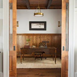 Awendaw Retreat - Home Office Alder Wooden Doors and Walls - Stained Clear