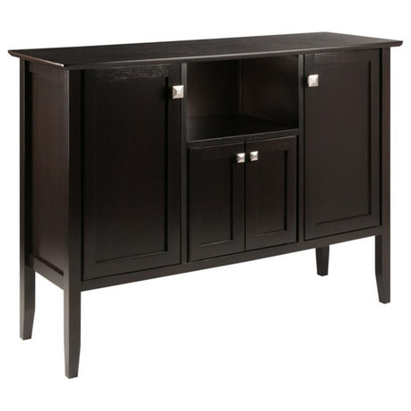 Winsome Melba 4 Door Transitional Wood/Metal Buffet Table in Coffee