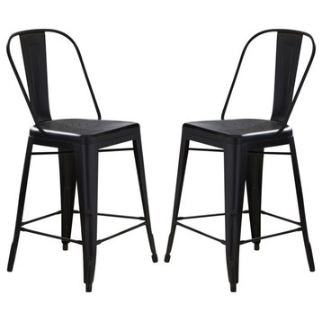 Liberty Furniture Vintage Dining Series  Bow Back Counter Chair in Black (Set of