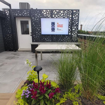 Chicago Rooftop living with two Samsung 75" Terrace TV's