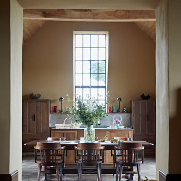 Double volume country kitchen