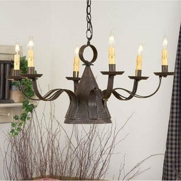 6 Arm Punched Tin Witch Hat Chandelier