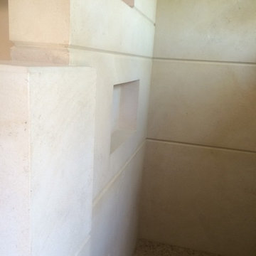 Limestone Walk-in Shower
