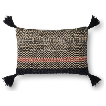 Black 13"x21" Decorative Accent Pillow