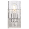 Arabel - 1 Light Vanity - with Clear Seeded Glass -Brushed Nickel and Nutmeg Woo