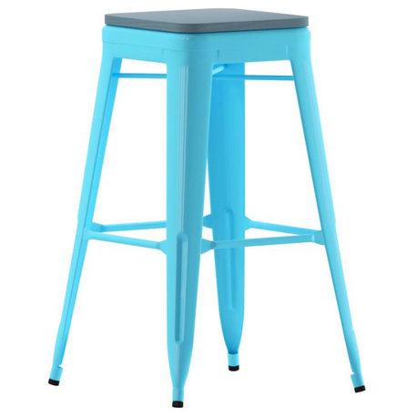 Cierra Set of 4 Commercial Grade 30" High Backless Metal Indoor Counter Stools,