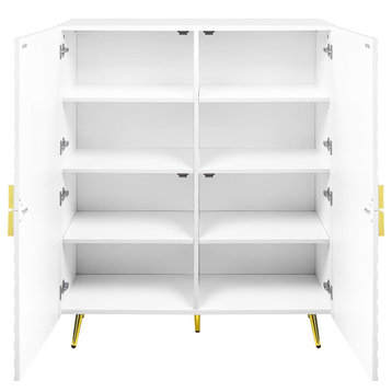 Acme Gaines Accent Cabinet White High Gloss Finish