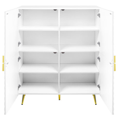 ACME Gaines Accent Cabinet, White High Gloss