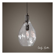 Uttermost Campester 1-Light Watered-Glass Mini Pendant