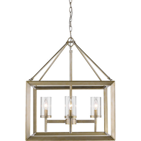 Smyth 4-Light Chandelier (Chrome & Clear Glass), White Gold