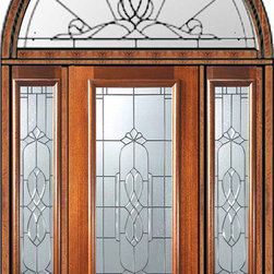 Prehung Sidelights-Transom Door 80 Mahogany Kensington Full Lite Glass - Front Doors