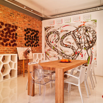 Contemporary loft apartment with colour, fun and zaniness.