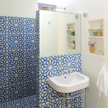 blue restroom