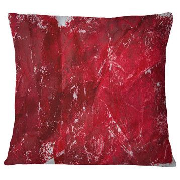 Abstract Red Texture Abstract Throw Pillow, 18"x18"