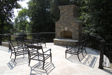 Retaining Wall and Outdoor Fireplace