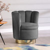 Lily Velvet Upholstered Accent Chair, Gray