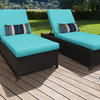 Barbados Wheeled Chaise Set of 2 Outdoor Wicker Patio Furniture in Aruba