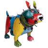 Recycled Metal Bulldog, Multi-Colored, Large