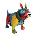Recycled Metal Bulldog, Multi-Colored, Large