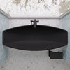 HammockTub1-BM Black Matte 79" Acrylic Suspended Wall Mounted Hammock Bathtub