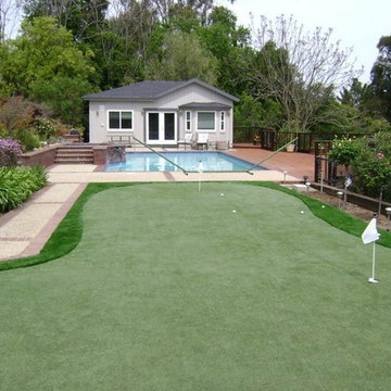 A mini putting green around the home