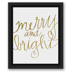 DDCG - Gold Merry and Bright Canvas Wall Art, 8"x10", Framed - Spread holiday cheer this Christmas season by transforming your home into a festive wonderland with spirited designs. This Gold "Merry and Bright" Canvas Print makes decorating for the holidays and cultivating your Christmas style easy. With durable construction and finished backing, our Christmas wall art creates the best Christmas decorations because each piece is printed individually on professional grade tightly woven canvas and built ready to hang. The result is a very merry home your holiday guests will love.