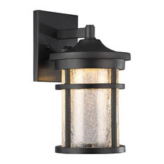 Craftsman Outdoor Lights | Houzz - Chloe Lighting - Frontier Transitional LED Textured Outdoor Wall Sconce,  Black, 11