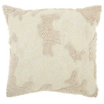 Mina Victory - Mina Victory Luminescence Distressed Texture 18" x 18" Ivory Indoor Throw Pillow - Jewelry for your rooms, this elegantly handcrafted rhinestone, bead and embroidered collection adds a touch of sparkle to your day.