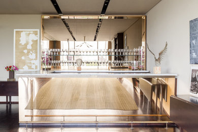 Example of a minimalist home bar design in Other