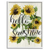 Vintage Painted Sunflowers with Hello Sunshine Text, 16 x 20