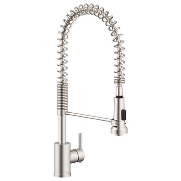 Parma Single Handle Pre-Rinse Kitchen Faucet, Stainless Steel