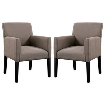 Chloe Armchair Upholstered Fabric, Set of 2, Gray