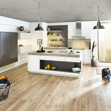 black and white kitchen