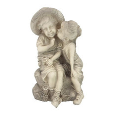 Kissing Kids Boy and Girl Statue
