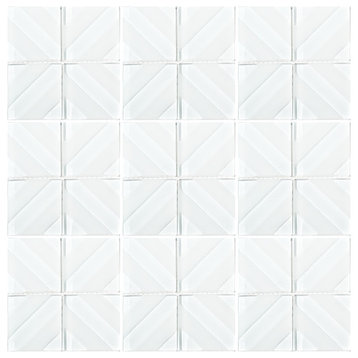 12x12 Sand Blast Diamond Tile, White