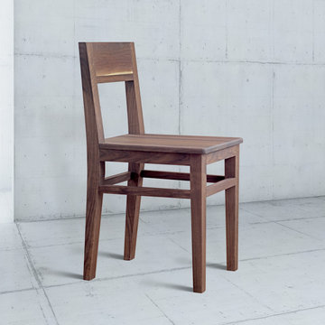 Wood Dining Table and Chair Set in Walnut