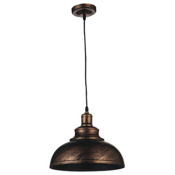 1 Light Down Pendant With Antique Copper Finish