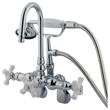 CC308T1 Clawfoot Tub Faucet With Hand Shower, Polished Chrome