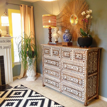 DIY Anthropologie Inspired Bone Inlay Stenciled Dresser