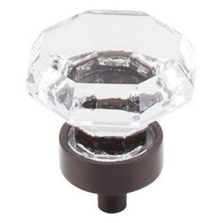 Top Knobs Additions Collection Clear Octogan Crystal Knob 1 1/8" w/ Oil Rubbed B - Cabinet And Drawer Knobs