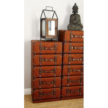 Traditional Brown Wood Chest 55771