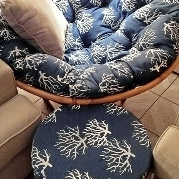 Coastal Coral Papasan Cushions