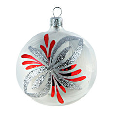 4" Dia by Ganz Set of 2 RED BANDANA Glass Ball Christmas Ornaments