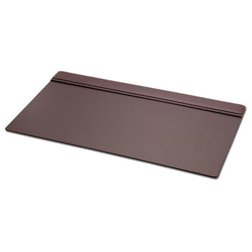 P3421 Chocolate Brown Leather 34"x20" Top Rail Desk Pad
