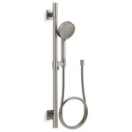 Kohler - Kohler Awaken G110 1.75GPM Deluxe Slidebar Kit, Vibrant Brushed Nickel - This all-in-one kit includes the Awaken G110 1.75-gpm multifunction handshower, a 24-inch slidebar, and a 60-inch smooth hose. Advanced spray performance delivers four distinct sprays - wide coverage, intense drenching, targeted massage, or reduced-flow spray - with a smooth rotation of a thumb tab. Ergonomic design makes for superior comfort and ease of use, with ideal balance and weight in the hand. The artfully sculpted sprayface reveals simple, architectural forms that complement contemporary and minimalist baths.